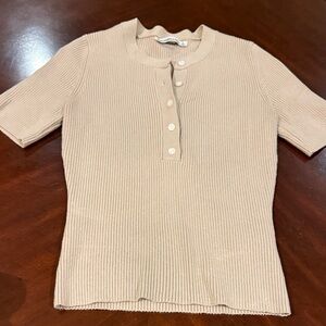 Abercrombie Tan Ribbed Sweater Top